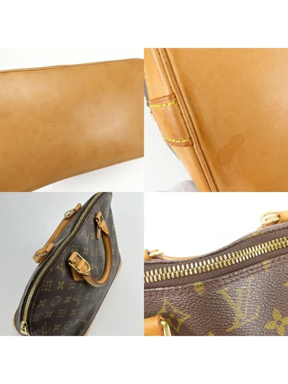 Louis Vuitton Handbag Alma Monogram Vachetta Leather Brown
